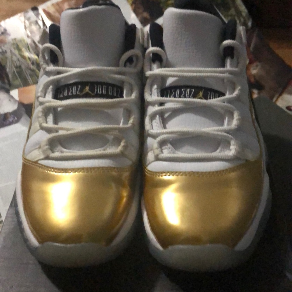 Gold and White Jordan 11